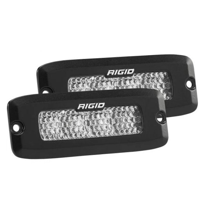 Rigid Industries SR-Q Series Pro LED Lights - Flood Diffused Flush Mount - Black (Pair) - Truck Brigade