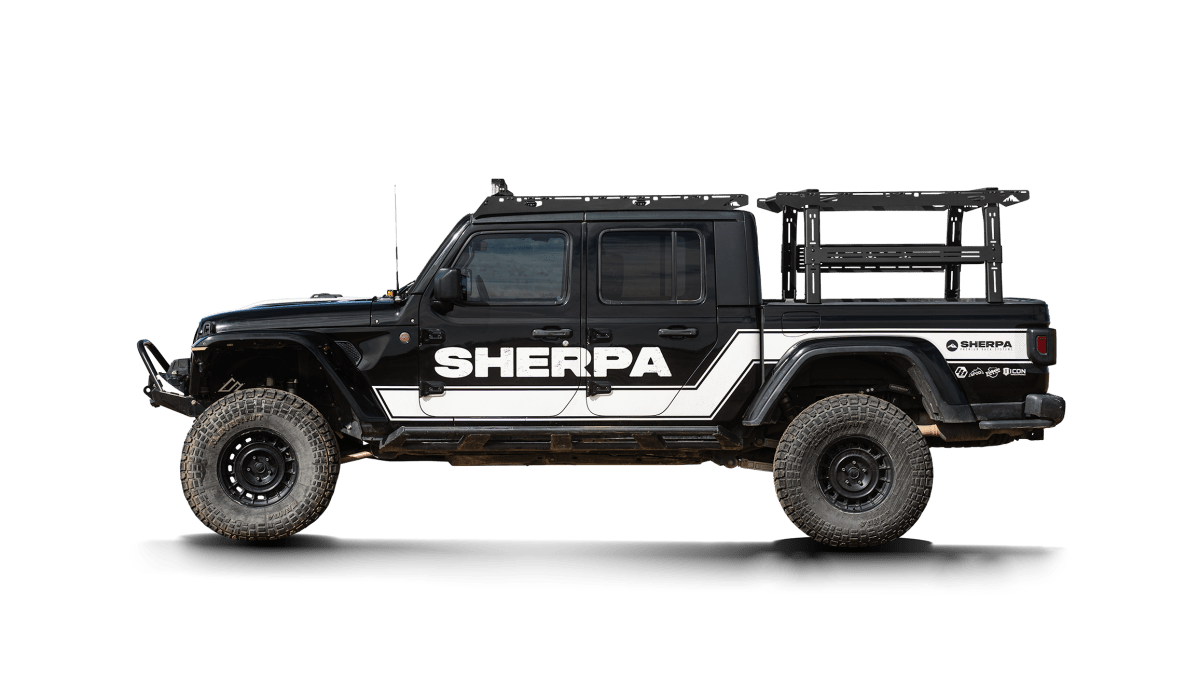Sherpa Bed Rack- Rack-Height PAK System | Jeep Gladiator (2020-2026) | Truck Brigade